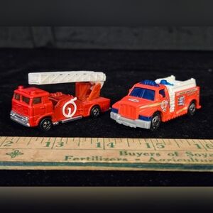 Matchbox & Zylmex Fire Truck Toy Lot 2pc